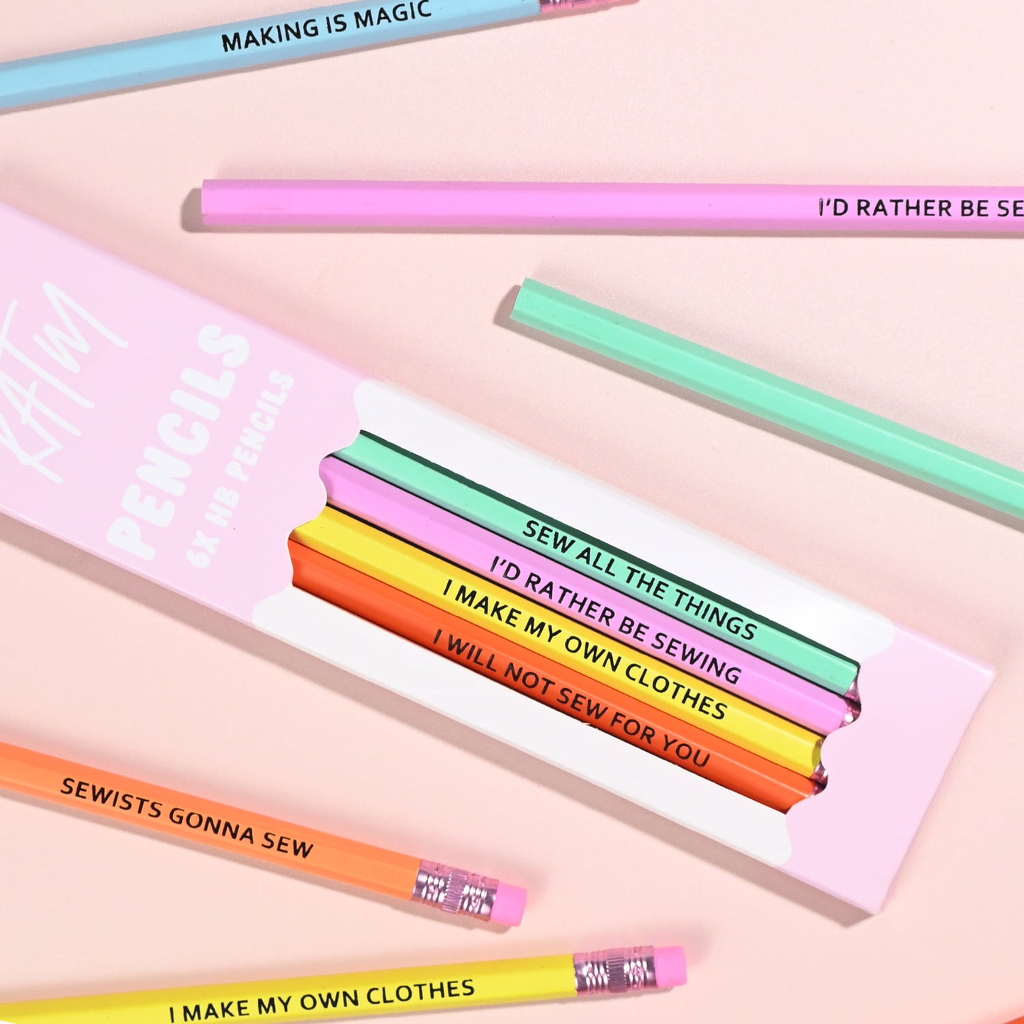 Sewing Themed Pencils | Pack of 6 HB Pencils
