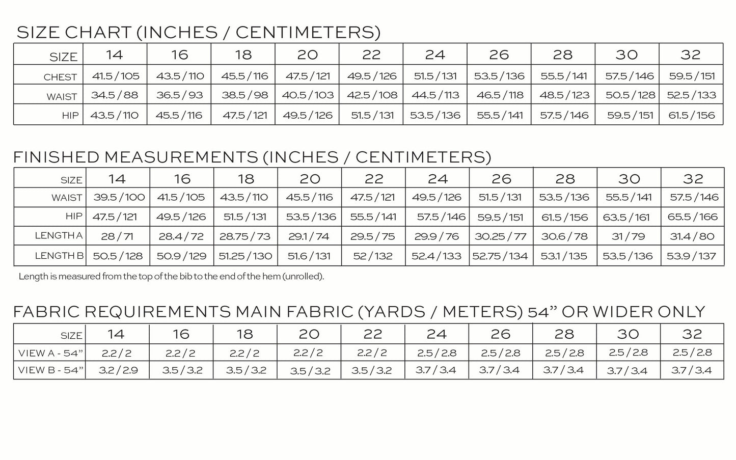 Riley overalls (sizes 14 - 32)