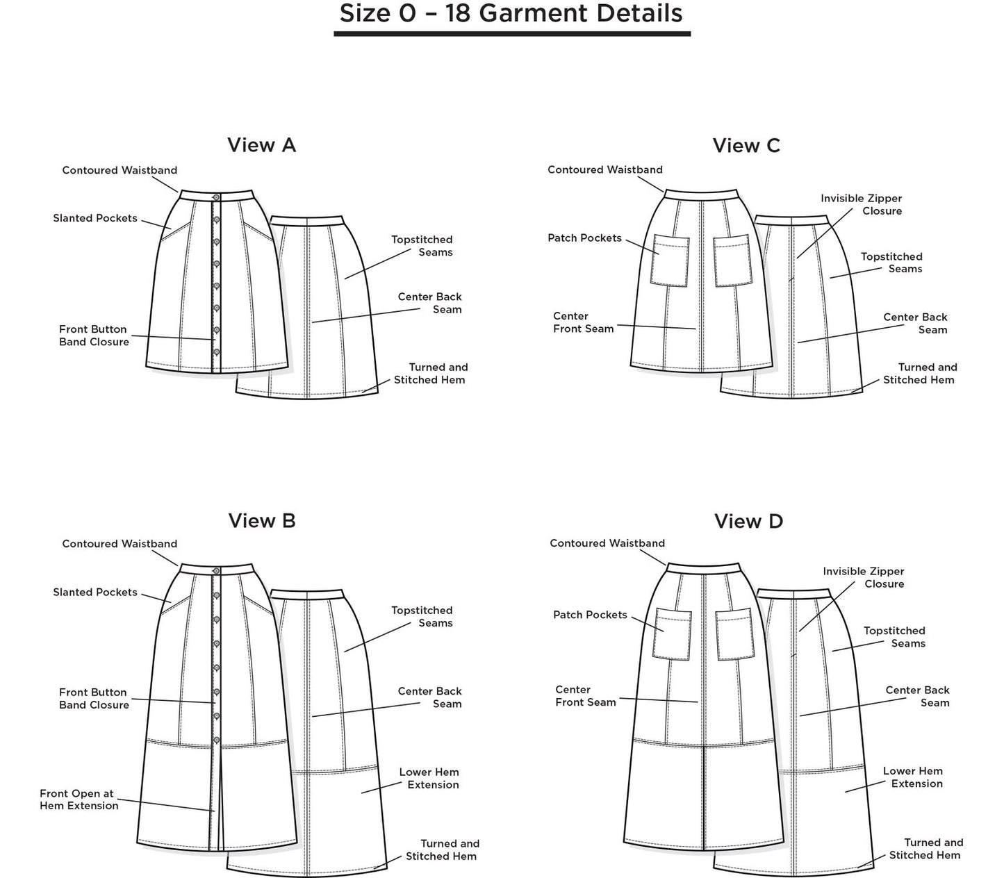 Reed Skirt (sizes 0 - 18)