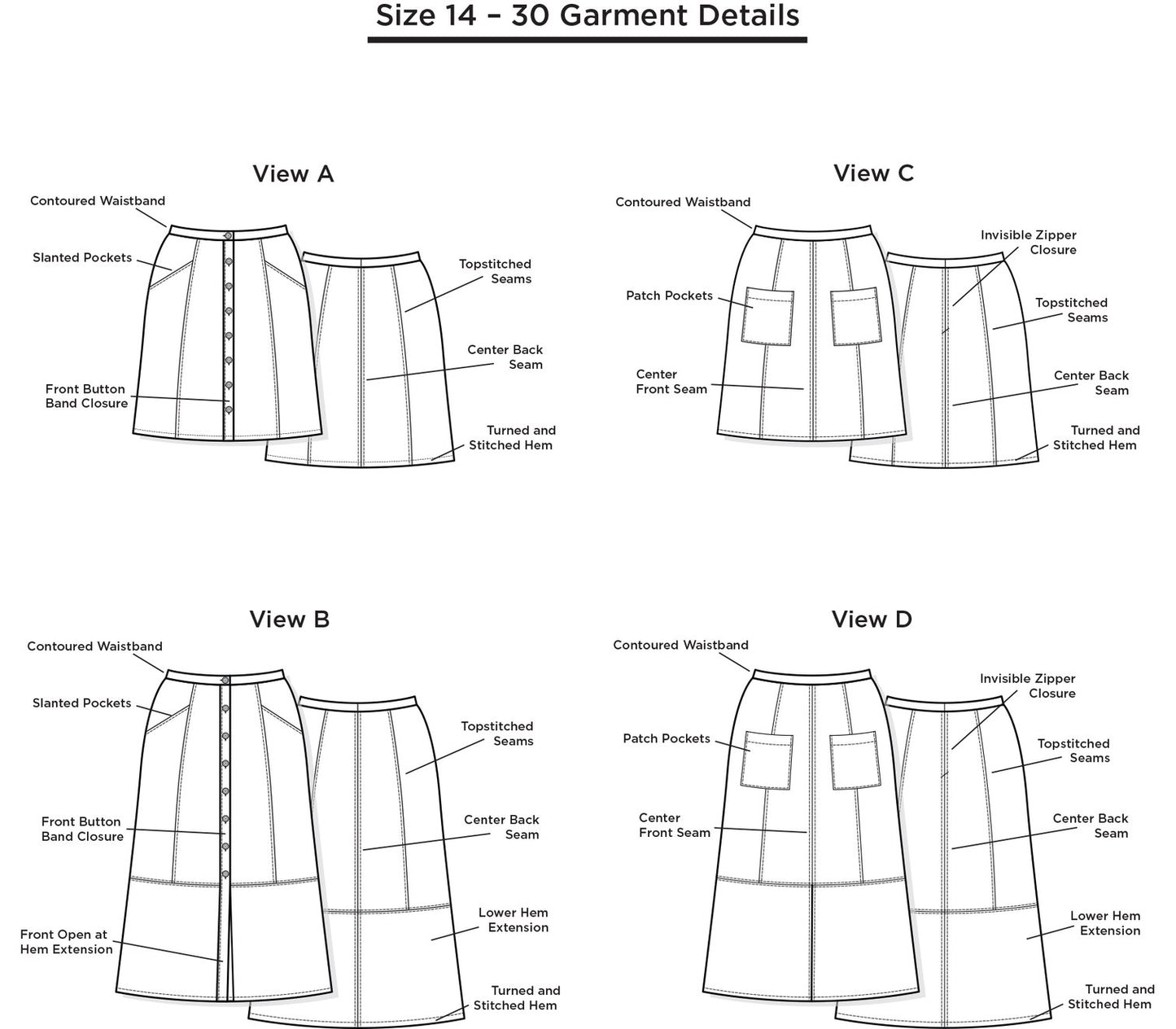 Reed Skirt (sizes 0 - 18)